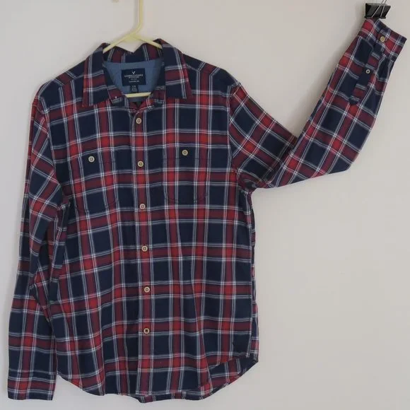American Eagle Outfitters | Shirts | American Eagle Outfitters Mens Cotton Button  Up Long Sleeve Shirt Size L | Poshmark
